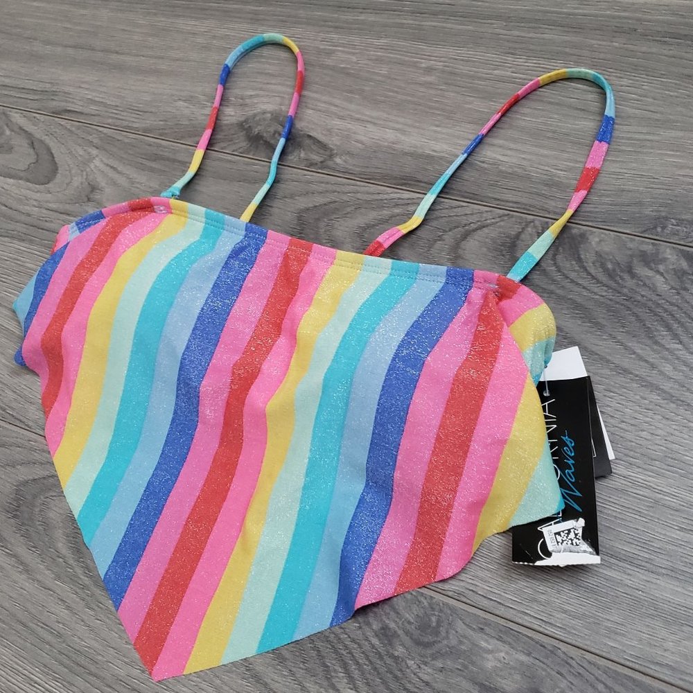 California Wave Shiny Handkerchief Bikini Swim Top - Picture 8 of 9
